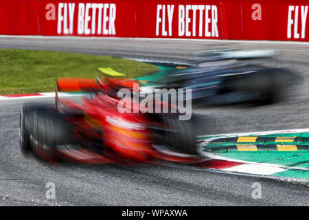 Monza, Italia. 8 Sep, 2019. CHARLES LECLERC della Scuderia Ferrari durante il periodo della Formula 1 Gran Premio d'Italia in Autodromo Nazionale Monza a Monza, Italia. Credito: James Gasperotti/ZUMA filo/Alamy Live News Foto Stock