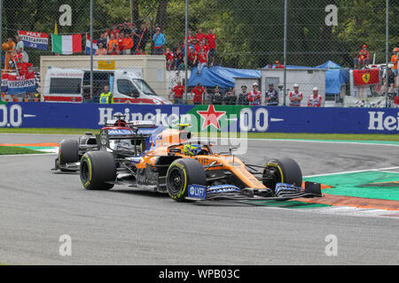 Monza (MB), Italia, 08 Sep 2019, Norris durante il Grand Prix di Heineken Italia 2019 - domenica - Gara - Campionato di Formula 1 - Credit: LPS/Alessio De Marco/Alamy Live News Foto Stock