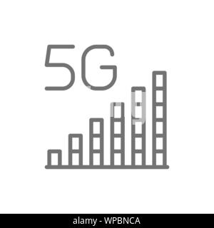 Vettore 5G internet bar segnale icona linea. Illustrazione Vettoriale