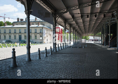 Paris, Parc de la Villette, La Grande Halle, ehemaliger Schlachthof, Jules de Mérindol 1867 Foto Stock
