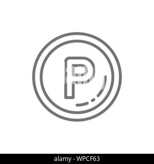 Vector parcheggio consentito di segno icona linea. Illustrazione Vettoriale