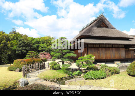 Antico padiglione Koishikawa Korakuen garden, Okayama, Giappone Foto Stock