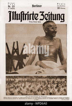 Il Mahatma Gandhi sulla pagina anteriore, Berliner Illustrierte Zeitung, India, Asia, 21 giugno 1925 Foto Stock