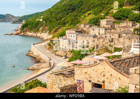 Scenario del villaggio Qinbi a Matsu, Taiwan Foto Stock