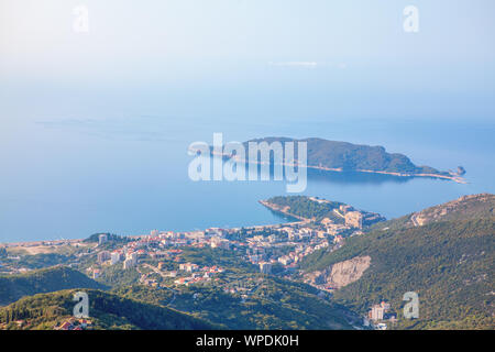 Sveti Nikola isola nel mare Adriatico , il Montenegro Foto Stock