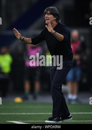 Pullman / Bundescoach Jogi Joachim Loew (Germania). GES / Fussball / EM Qualifica: Germania - Paesi Bassi, 06.09.2019 Calcio: Qualificazioni europee: vs Germania Paesi Bassi, ubicazione, 6 settembre, 2019 | Utilizzo di tutto il mondo Foto Stock