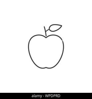 Apple icona di frutta. Illustrazione Vettoriale, design piatto. Illustrazione Vettoriale