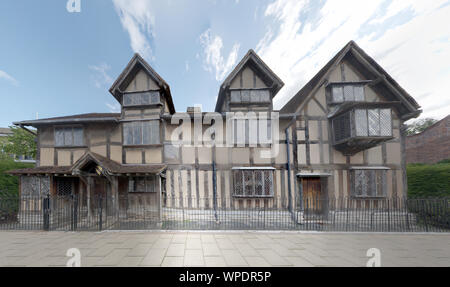 Il luogo di nascita di William Shakespeare su Henley street, a Stratford-upon-Avon, Warwickshire, Inghilterra. Foto Stock