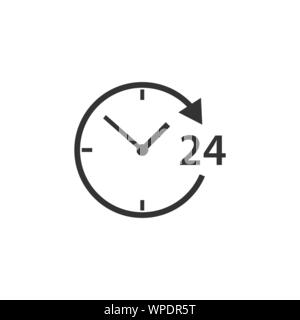 24, assistenza, supporto, icona shopping. Illustrazione Vettoriale, design piatto. Illustrazione Vettoriale