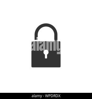Sbloccare, icona di crittografia. Illustrazione Vettoriale, design piatto. Illustrazione Vettoriale