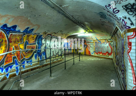 Parigi, metropolitana, stazione aufgelassene San Martin - Parigi, Metro, abbandonato San Martin Station Foto Stock