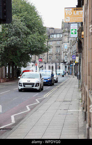 Cina Street in Lancaster sulla A6. Questa è una parte della circolare del sistema a senso unico in citta'. Foto Stock