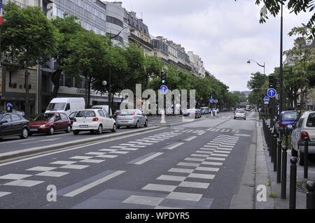 Parigi, Busspur - Parigi, corsia degli autobus Foto Stock