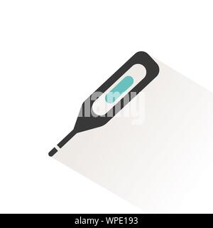Termometro. Schermo piatto a colori icona con tonalità di colore beige. Farmacia illustrazione vettoriale Illustrazione Vettoriale