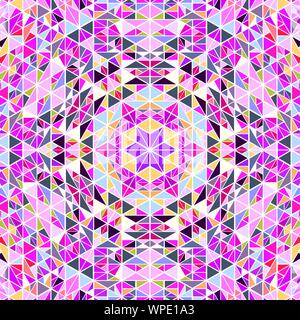 Abstract poligonale circolare dinamica piastrellati a mosaico - sfondo colorato psichedelico vector graphic design con piastrelle a triangolo Illustrazione Vettoriale