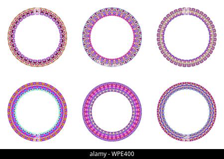 Mosaico geometrico round set di confine - vettore circolare elemento di design Illustrazione Vettoriale