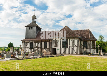 Il mezzo in legno chiesa di San Quintino, costruito nel 1761 da un falegname di Dienville. La chiesa si trova nel cuore della foresta d'Orient regionali Foto Stock