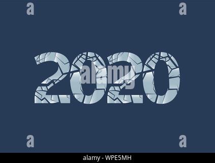 Ghiaccio frantumato 2020 figure Illustrazione Vettoriale