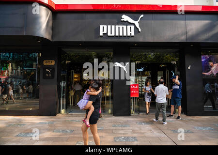 Shanghai, Cina. 7 Sep, 2019. Multinazionale tedesca scarpe e abbigliamento sportivo azienda negozio Puma a Shanghai. Credito: Alex Tai/SOPA Immagini/ZUMA filo/Alamy Live News Foto Stock