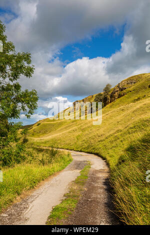 Cleeve Hill scarpata e la vecchia strada di Cava nei pressi di Cheltenham, Inghilterra Foto Stock