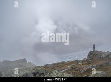 Avventura, alpine, alpine montagna, alpinismo, alpi, sfondo, zaino, bella, blu, Cliff, arrampicata, ambiente, europa, spedizione, esplorare, Foto Stock