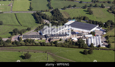 Vista aerea della ferita Systagenix gestione funziona a Gargrave, Skipton, North Yorkshire, Regno Unito Foto Stock