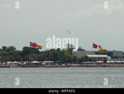 Galatasaray Football Club abd Fenerbahce Calcio club bandiere insieme turco bandiere Foto Stock