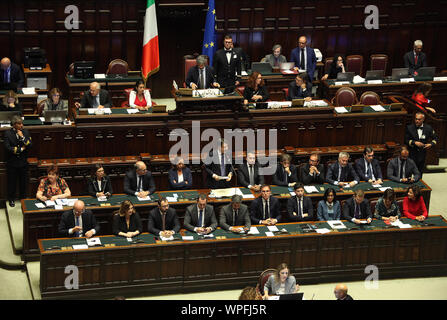 Roma, Italia. 09Sep, 2019. Roma, Presidente del Consiglio dei ministri Giuseppe Conte durante il discorso per chiedere la fiducia al Parlamento raffigurato: Credit: Indipendente Agenzia fotografica/Alamy Live News Foto Stock