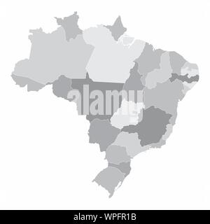 Il Brasile mappa degli stati Illustrazione Vettoriale