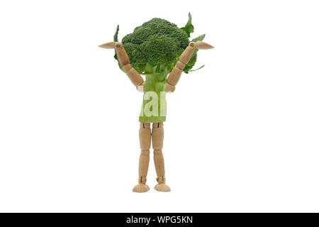 Illustrazione della umana Broccoli vegetale isolato su sfondo bianco. Foto Stock