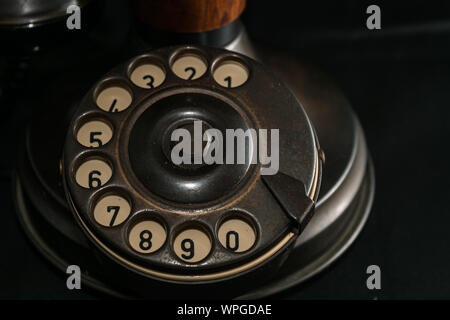 Antico candeliere telefono Foto Stock