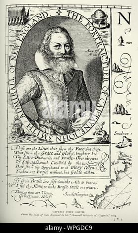 John Smith (battezzati. 6 gennaio 1580 - 21 giugno 1631) era un soldato inglese, explorer, governatore coloniale, Ammiraglio di New England, e l'autore. Egli ha svolto un ruolo importante nella fondazione della colonia di Jamestown, Virginia Foto Stock