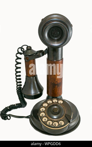 Antico candeliere telefono Foto Stock