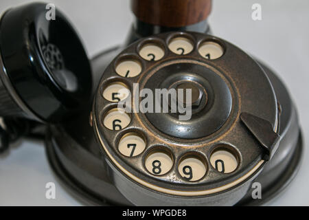 Antico candeliere telefono Foto Stock