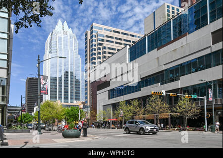 Frost Torre della banca di Austin in Texas nel marzo 2019. Questo è uno dei più famosi grattacieli di Austin. Foto Stock