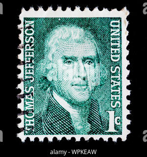Stati Uniti Francobollo - Thomas Jefferson (1743-1826), terzo presidente Foto Stock