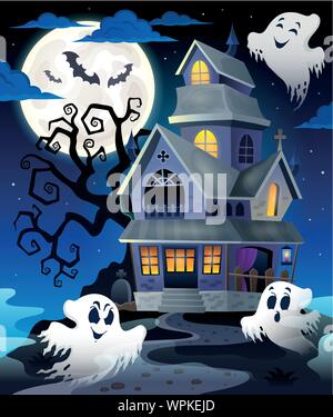 Immagine con Haunted House tematiche 5 Illustrazione Vettoriale