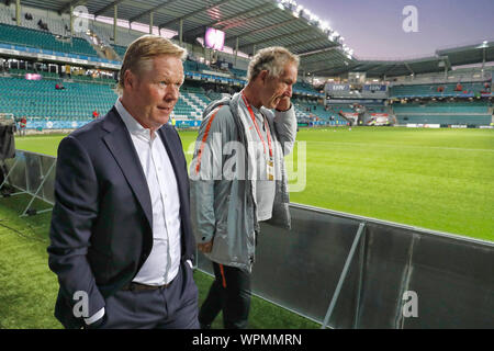 Tallinn, Estonia. 09Sep, 2019. TALLINN, 09-09-2019, Le Coq Arena, qualificatore Euro Estonia - Paesi Bassi. Ronald Koeman durante il gioco Estonia - Paesi Bassi. Credito: Pro scatti/Alamy Live News Foto Stock