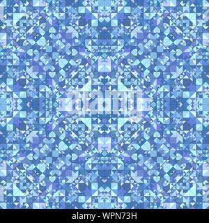 Blue astratto triangolo di ripetizione Mosaico pattern caleidoscopio - Carte da parati - vettore simmetrico design di sfondo Illustrazione Vettoriale