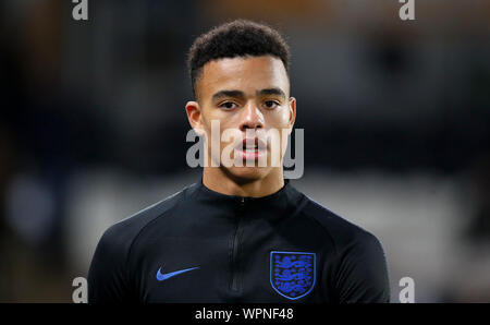 L'Inghilterra del Mason Greenwood durante il 2019 UEFA Europei Under-21 gara di campionato al KCOM Stadium, Kingston-upon-Hull. Foto Stock