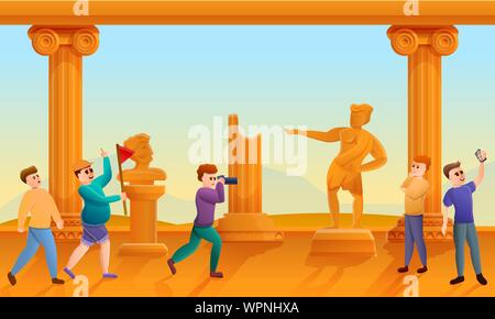 Escursione greca concetto banner. Illustrazione del fumetto di greco escursione concetto vettoriale banner per il web design Illustrazione Vettoriale