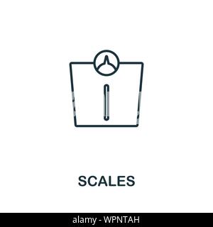 Icona di scale. Profilo sottile di stile design fitness raccolta di icone. Creative icona scale per il web design, applicazioni software, l'uso della stampa Illustrazione Vettoriale