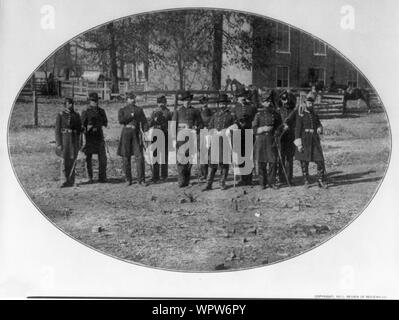 Il Mag. Gen. John Alexander Logan e personale in Vicksburg, Luglio 1863 Foto Stock