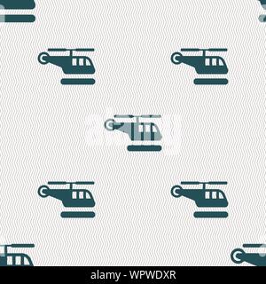 Icona di elicottero segno. Modello senza cuciture con texture geometrica. Vettore Illustrazione Vettoriale