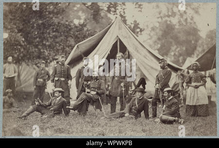 Il Maggiore Generale Fitz John Porter e personale Foto Stock