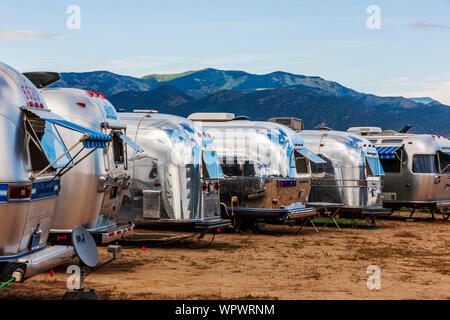 Camping Airstream rimorchi al Airstream vintage Club Rocky Mountain Rally Foto Stock