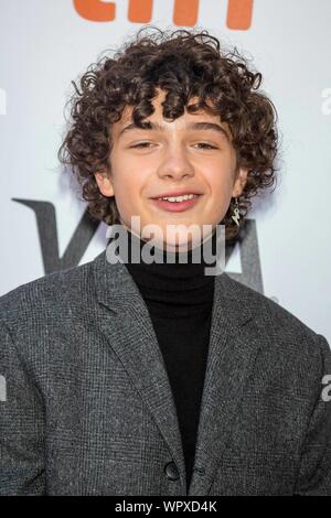 Toronto, Ontario, Canada. 09Sep, 2019. Noè Jupe assiste la premiere di "Ford V. Ferrari' durante la quarantaquattresima Toronto International Film Festival, tiff a Roy Thomson Hall di Toronto, Canada, il 09 settembre 2019. | Utilizzo di credito in tutto il mondo: dpa picture alliance/Alamy Live News Foto Stock