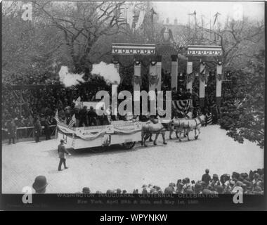 Tagliatori di marmo" galleggiante, Washington inaugurale di celebrazione del centenario, la città di New York, 29 aprile & 30th, e il 1 maggio 1889 Foto Stock