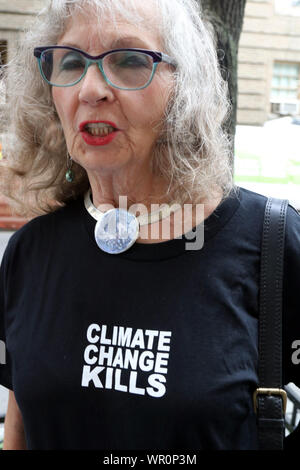 Grande folla per il GRETA Thunberg Aspetto , New York, Stati Uniti d'America Foto Stock