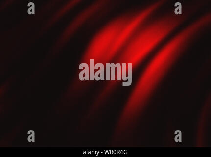 Materiale rosso sfondo con ombre scure, lusso elegante materiale drappeggiati con pieghe e grinze rugoso di liscio ondulata tessuto di seta Foto Stock